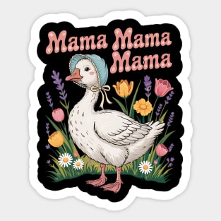 Mother's Day Boho Floral Mama Goose Mom Silly Goose Womens Sticker